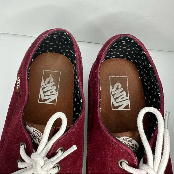 Vans Brigata Suede Low Top Maroon Burgundy Canvas Skateboarding Shoes Size 11 - Picture 5 of 9